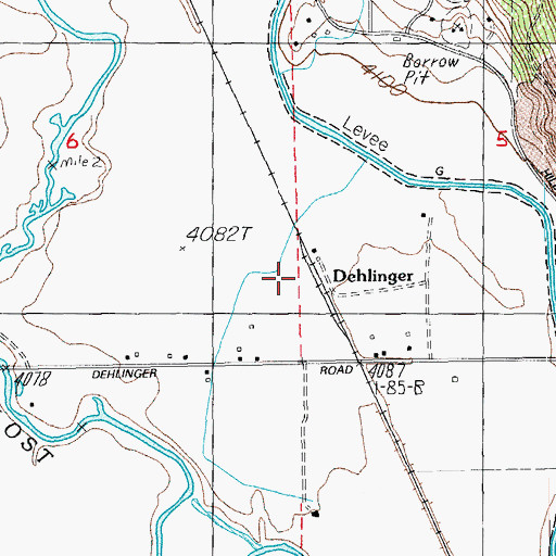 Topographic Map of Dehlinger (historical), OR
