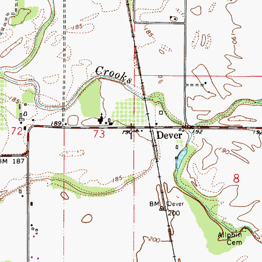 Topographic Map of Dever (historical), OR