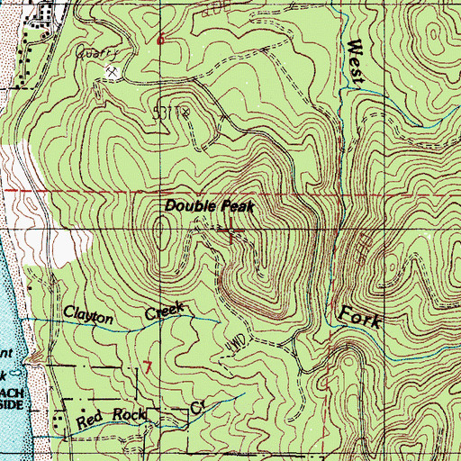 Topographic Map of Double Peak, OR