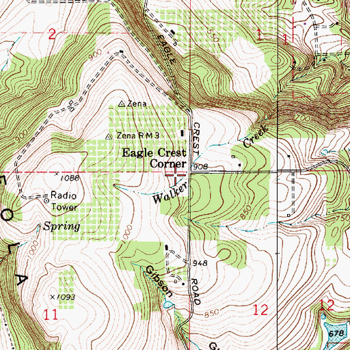 Topographic Map of Eagle Crest Corner, OR