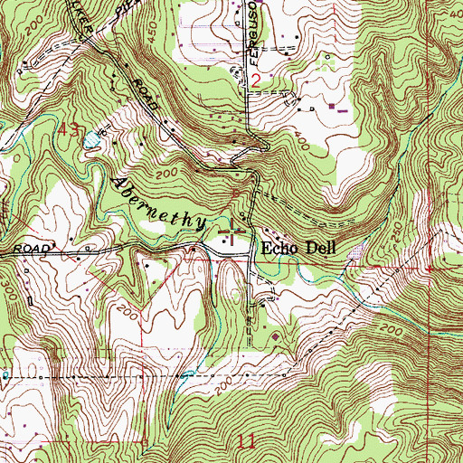 Topographic Map of Echo Dell, OR