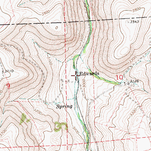 Topographic Map of Edwards, OR