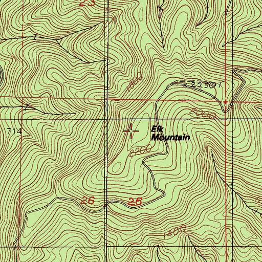 Topographic Map of Elk Mountain, OR