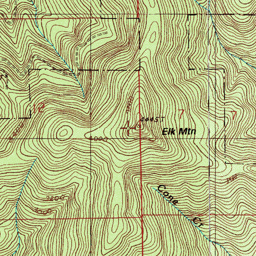 Topographic Map of Elk Mountain, OR