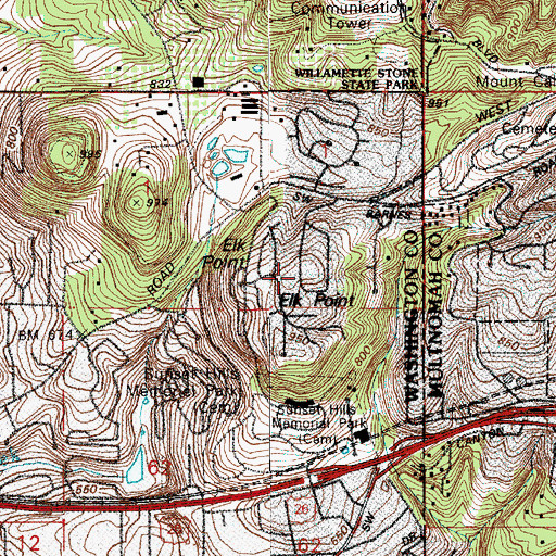 Topographic Map of Elk Point, OR
