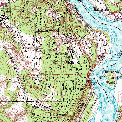 Topographic Map of Elk Rock (historical), OR