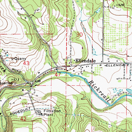Topographic Map of Ellendale, OR