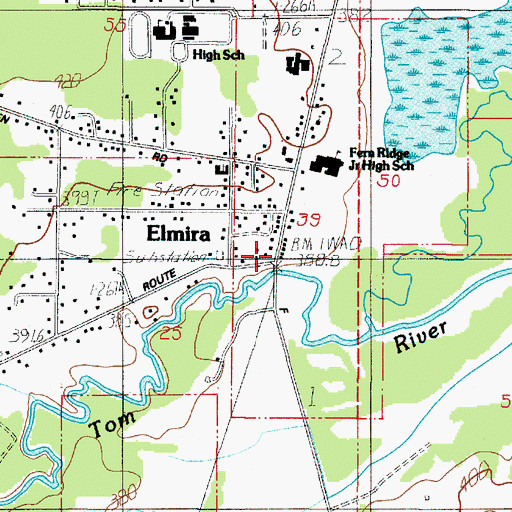 Topographic Map of Elmira, OR