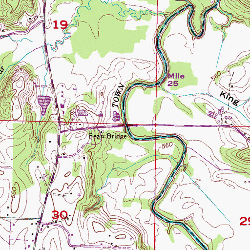Topographic Map of Bean Bridge, AL