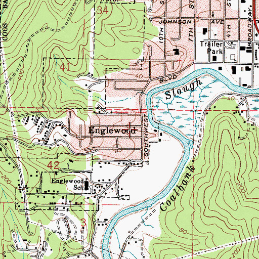 Topographic Map of Englewood, OR
