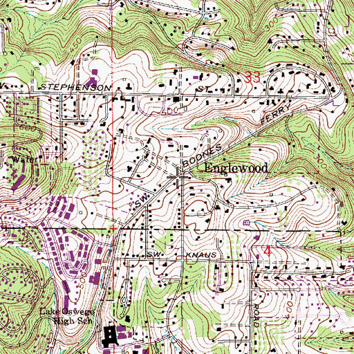 Topographic Map of Englewood, OR