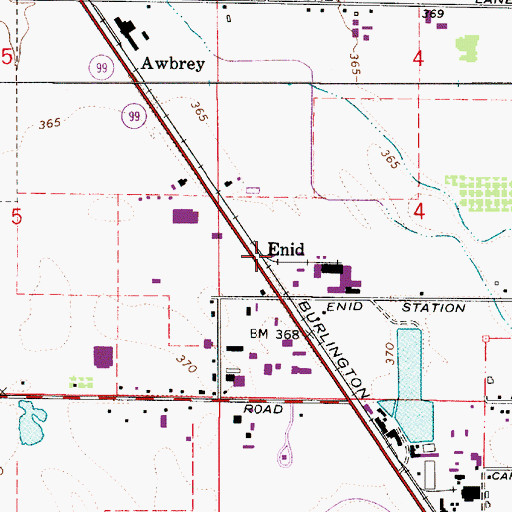 Topographic Map of Enid, OR