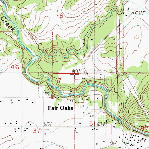 Topographic Map of Fair Oaks, OR