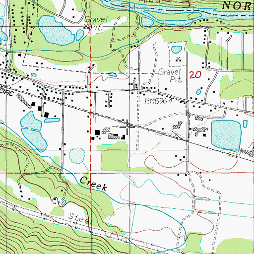 Topographic Map of Fawn (historical), OR