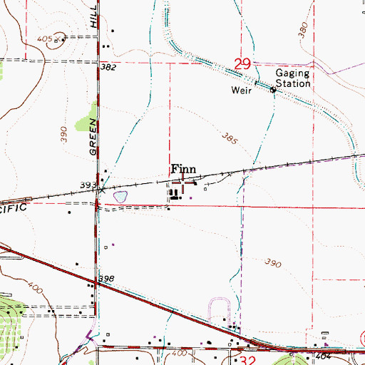 Topographic Map of Finn, OR