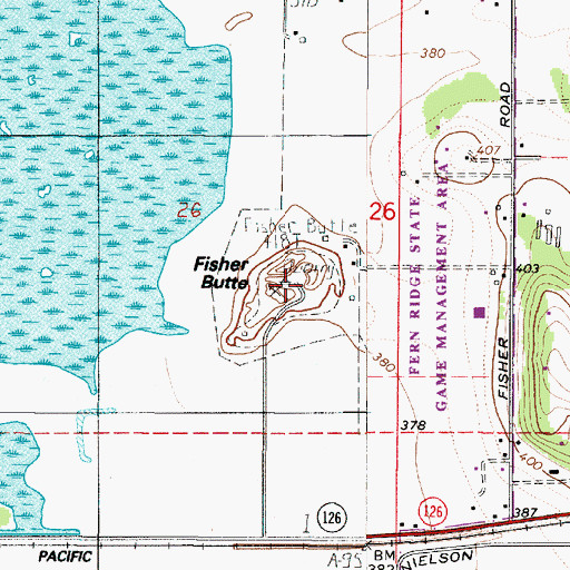 Topographic Map of Fisher Butte, OR