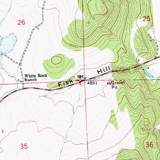 Topographic Map of Fisk Hill, OR