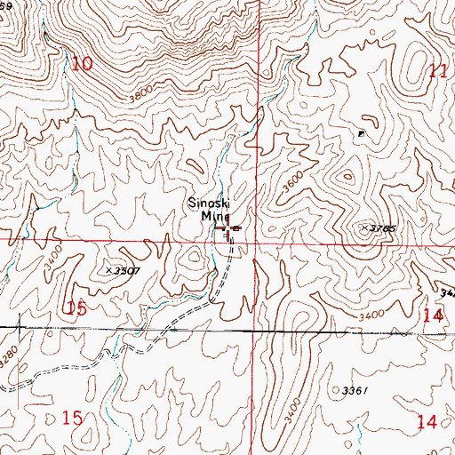 Topographic Map of Sinoski Mine, AZ
