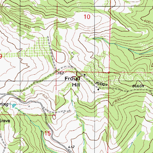 Topographic Map of Froud Hill, OR