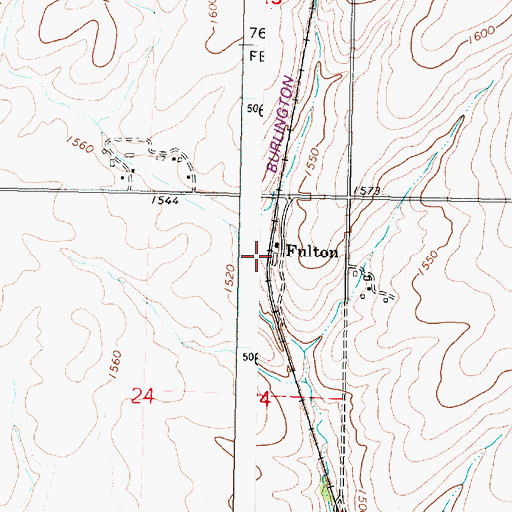 Topographic Map of Fulton, OR