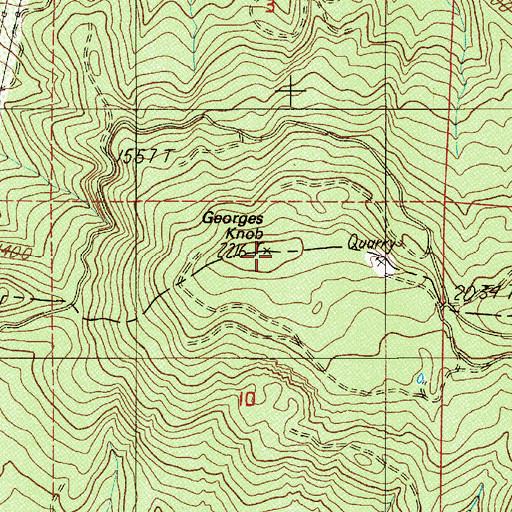 Topographic Map of Georges Knob, OR