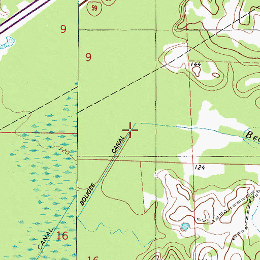 Topographic Map of Bean Stack Creek, AL