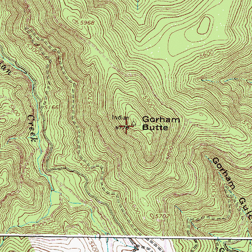 Topographic Map of Gorham Butte, OR
