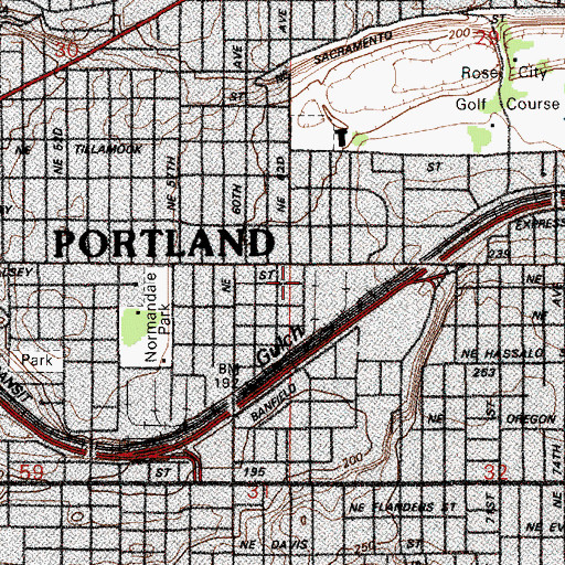 Topographic Map of Graham, OR