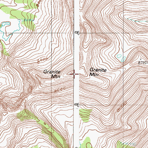 Topographic Map of Granite Mountain, OR