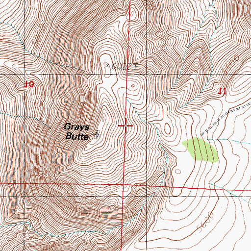 Topographic Map of Grays Butte, OR
