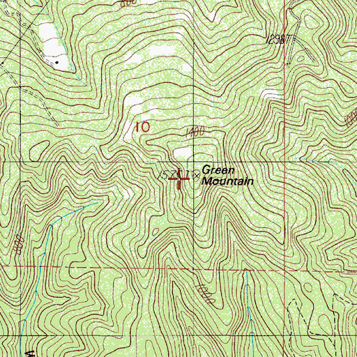 Topographic Map of Green Mountain, OR