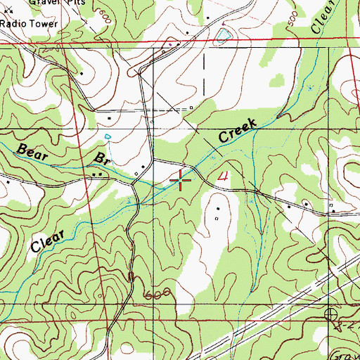 Topographic Map of Bear Branch, AL