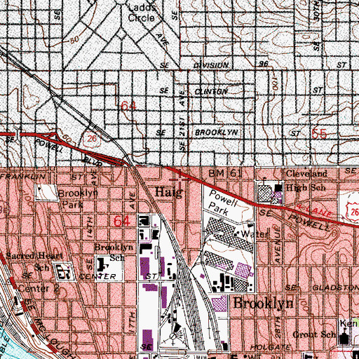 Topographic Map of Haig, OR