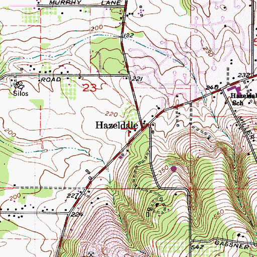 Topographic Map of Hazeldale, OR