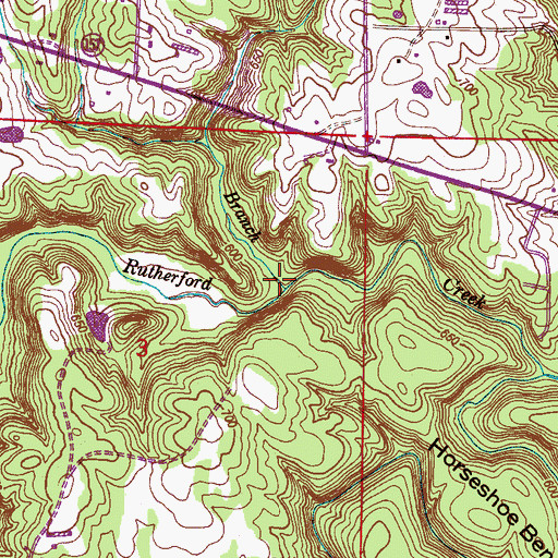 Topographic Map of Bear Branch, AL