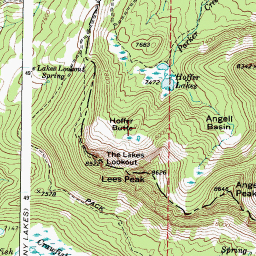 Topographic Map of Hoffer Butte, OR