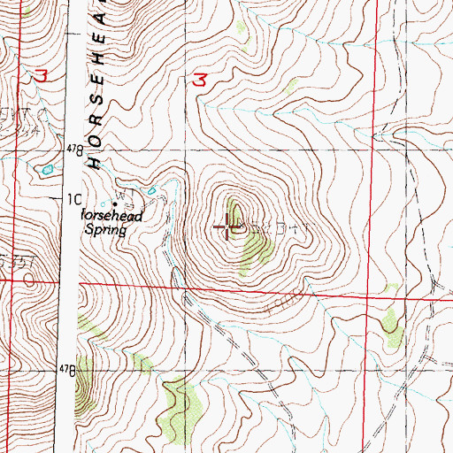 Topographic Map of Horsehead Mountain, OR