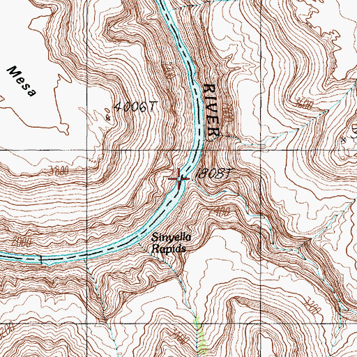 Topographic Map of Sinyella Canyon, AZ