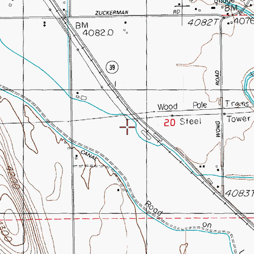 Topographic Map of Hosley, OR