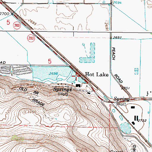 Topographic Map of Hot Lake, OR
