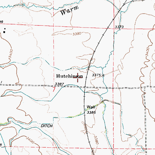 Topographic Map of Hutchinson, OR