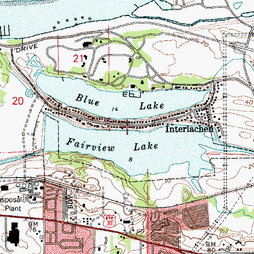 Topographic Map of Interlachen, OR