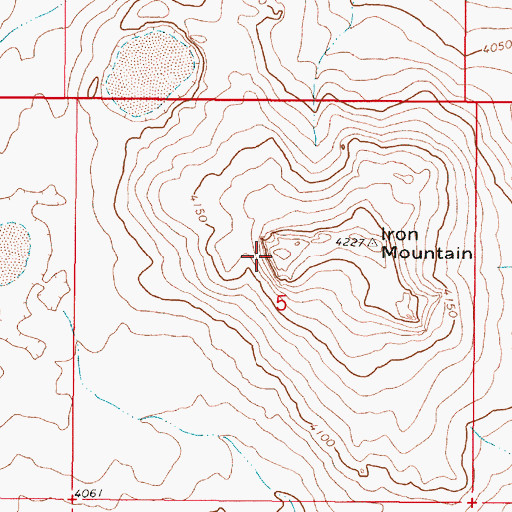 Topographic Map of Iron Mountain, OR