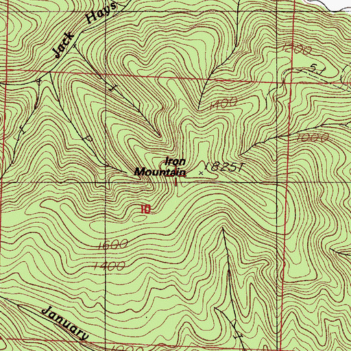 Topographic Map of Iron Mountain, OR
