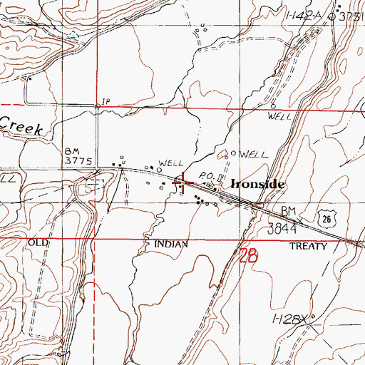 Topographic Map of Ironside, OR