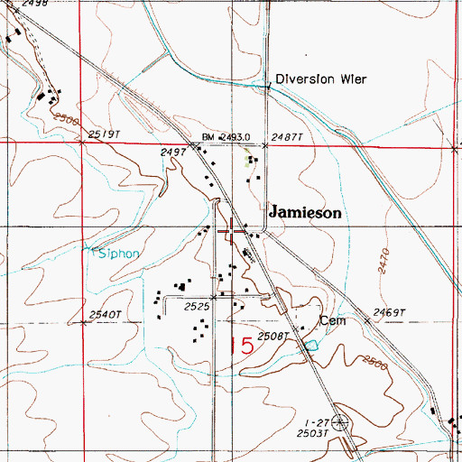 Topographic Map of Jamieson, OR