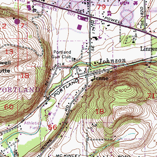 Topographic Map of Jenne, OR