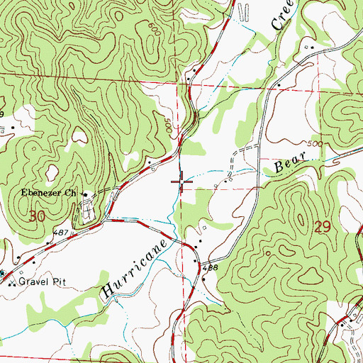 Topographic Map of Bear Branch, AL