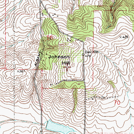 Topographic Map of Johnson Hill, OR