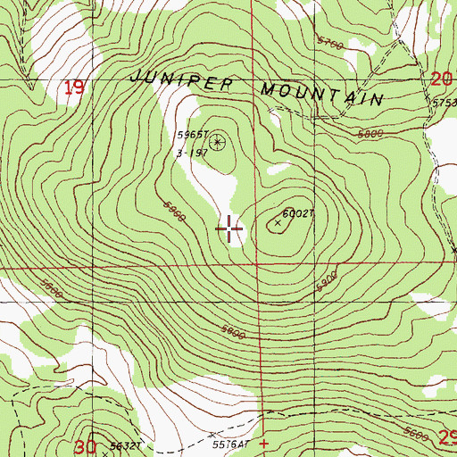 Topographic Map of Juniper Mountain, OR